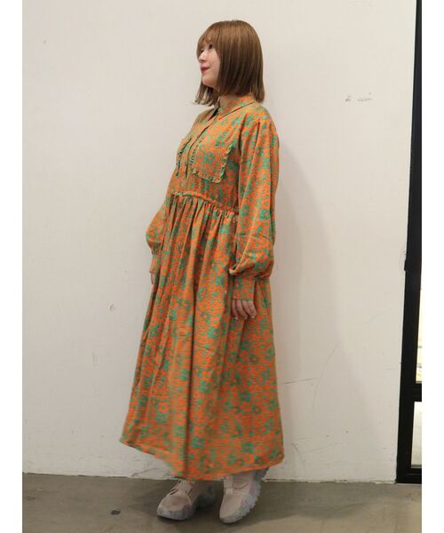 merry jenny（メリージェニー）の「2トーンフラワーシャツワンピース（ワンピース・レディース・グリーン/ブラック・FREE）」の4枚目の写真