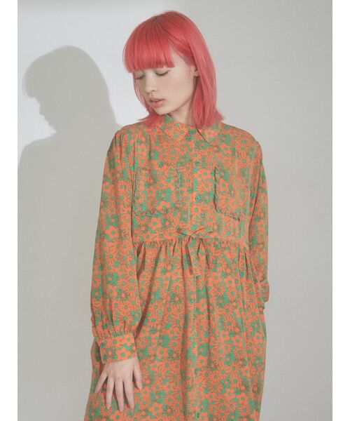 merry jenny（メリージェニー）の「2トーンフラワーシャツワンピース（ワンピース・レディース・グリーン/ブラック・FREE）」の9枚目の写真