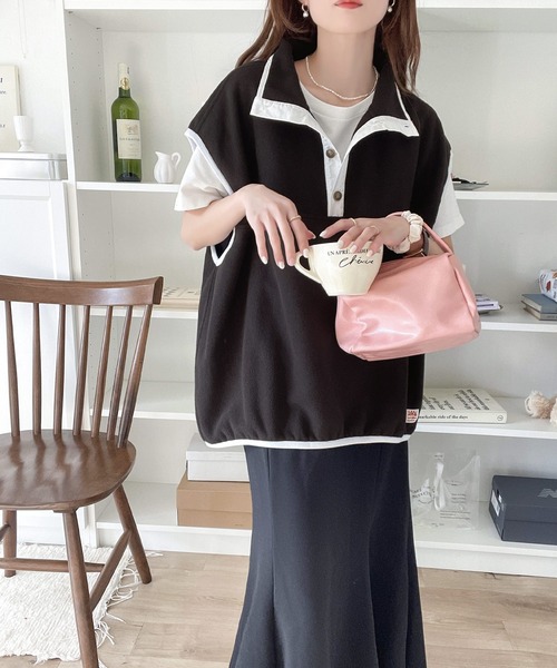 セール】《JaVa ジャバ別注》劇的にアカ抜け！配色フリースベスト