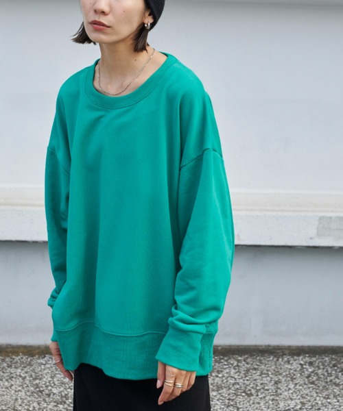 Auntie Rosa Holiday(アンティローザホリデー)の「TC裏毛オーバーサイズプルオーバー(スウェット・レディース・ピンク/グリーン/ホワイト/イエロー/ナチュラル・FREE)」の10枚目の写真