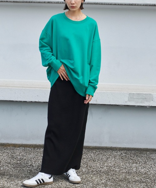 Auntie Rosa Holiday(アンティローザホリデー)の「TC裏毛オーバーサイズプルオーバー(スウェット・レディース・ピンク/グリーン/ホワイト/イエロー/ナチュラル・FREE)」の13枚目の写真