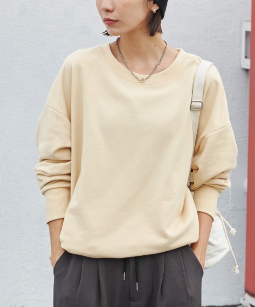 Auntie Rosa Holiday(アンティローザホリデー)の「TC裏毛オーバーサイズプルオーバー(スウェット・レディース・ピンク/グリーン/ホワイト/イエロー/ナチュラル・FREE)」の19枚目の写真