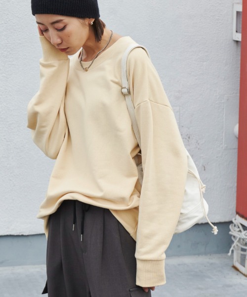 Auntie Rosa Holiday(アンティローザホリデー)の「TC裏毛オーバーサイズプルオーバー(スウェット・レディース・ピンク/グリーン/ホワイト/イエロー/ナチュラル・FREE)」の22枚目の写真