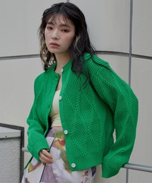 ウェーブニットカーディガン