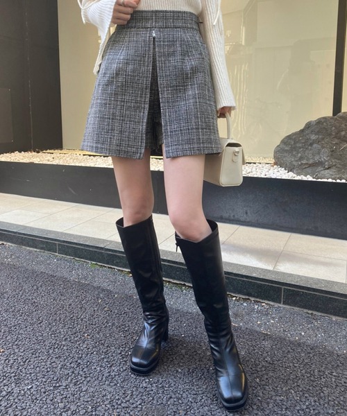 one after another NICE CLAUP（ワンアフターアナザーナイスクラップ）の「【2WAY着用】ジップアップミニスカパン（その他パンツ・レディース・ブラック/グレー系その他/ベージュ/ベージュ系その他・FREE）」の3枚目の写真