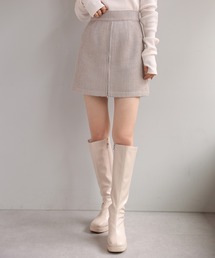 【2WAY着用】ジップアップミニスカパン