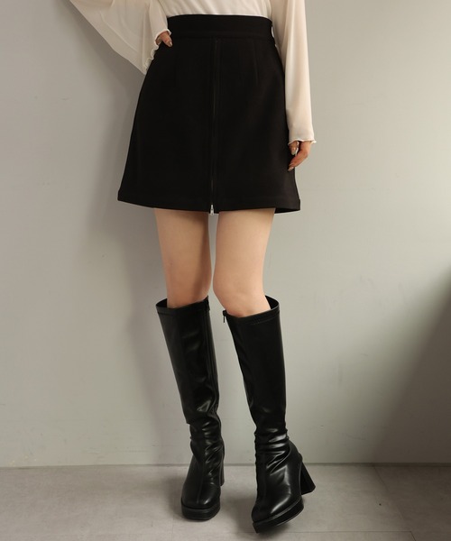 one after another NICE CLAUP（ワンアフターアナザーナイスクラップ）の「【2WAY着用】ジップアップミニスカパン（その他パンツ・レディース・ブラック/グレー系その他/ベージュ/ベージュ系その他・FREE）」の6枚目の写真