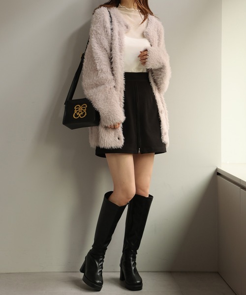 one after another NICE CLAUP（ワンアフターアナザーナイスクラップ）の「【2WAY着用】ジップアップミニスカパン（その他パンツ・レディース・ブラック/グレー系その他/ベージュ/ベージュ系その他・FREE）」の13枚目の写真