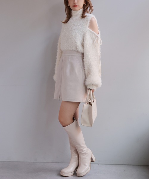 one after another NICE CLAUP（ワンアフターアナザーナイスクラップ）の「【2WAY着用】ジップアップミニスカパン（その他パンツ・レディース・ブラック/グレー系その他/ベージュ/ベージュ系その他・FREE）」の10枚目の写真