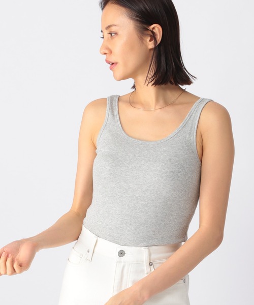 BARNYARDSTORM（バンヤードストーム）の「BARNYARDSTORM / プレーンリブタンク（タンクトップ・レディース・ホワイト/ブラック/ネイビー/グレー/カーキ・1/0）」の3枚目の写真