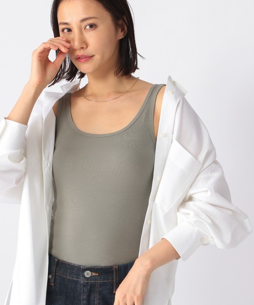 BARNYARDSTORM（バンヤードストーム）の「BARNYARDSTORM / プレーンリブタンク（タンクトップ・レディース・ホワイト/ブラック/ネイビー/グレー/カーキ・1/0）」の4枚目の写真