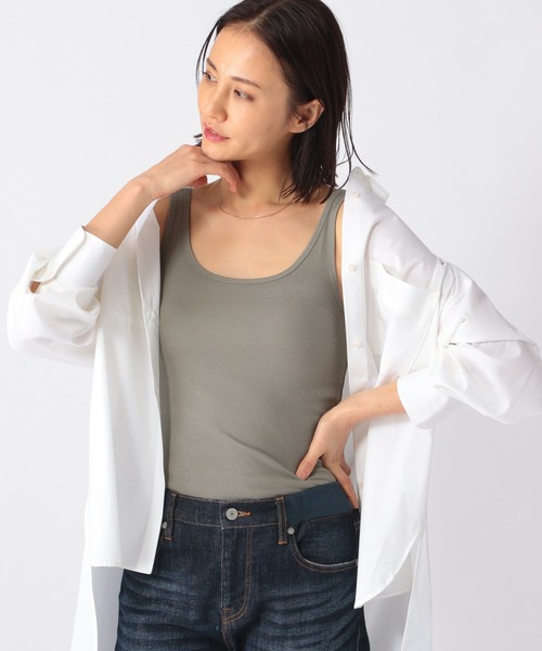 BARNYARDSTORM（バンヤードストーム）の「BARNYARDSTORM / プレーンリブタンク（タンクトップ・レディース・ホワイト/ブラック/ネイビー/グレー/カーキ・1/0）」の6枚目の写真