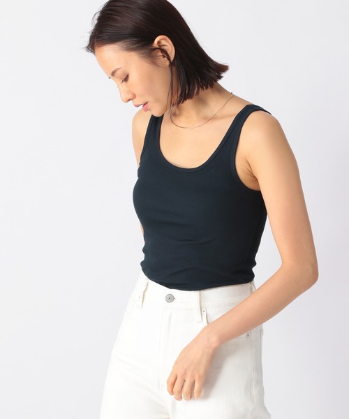 BARNYARDSTORM（バンヤードストーム）の「BARNYARDSTORM / プレーンリブタンク（タンクトップ・レディース・ホワイト/ブラック/ネイビー/グレー/カーキ・1/0）」の10枚目の写真