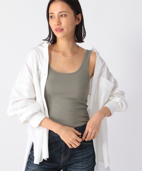 BARNYARDSTORM（バンヤードストーム）の「BARNYARDSTORM / プレーンリブタンク（タンクトップ・レディース・ホワイト/ブラック/ネイビー/グレー/カーキ・1/0）」の19枚目の写真