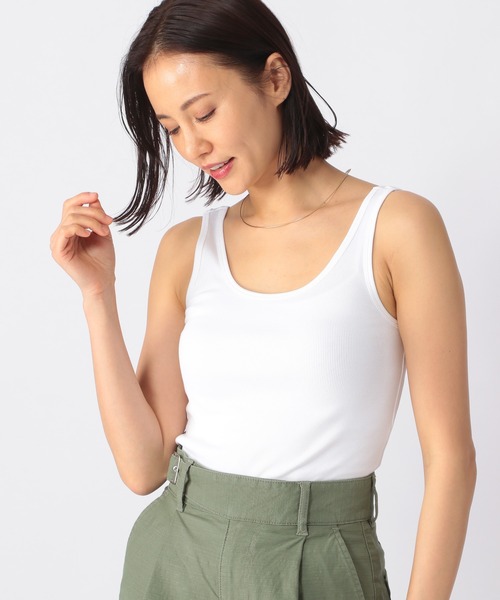 BARNYARDSTORM（バンヤードストーム）の「BARNYARDSTORM / プレーンリブタンク（タンクトップ・レディース・ホワイト/ブラック/ネイビー/グレー/カーキ・1/0）」の11枚目の写真