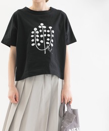 USコットン Cornet ユーカリプリントTシャツ