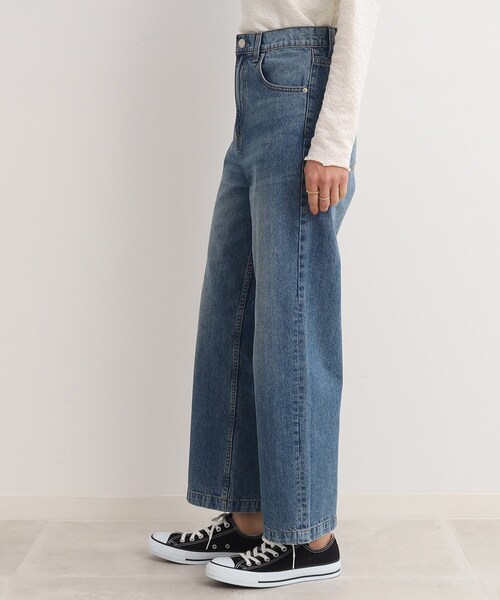 Cutie Blonde(キューティーブロンド)の「◆やわらかデニム【セットアップ可】ハイウエスト ワイドパンツ(デニムパンツ・レディース・ブルー/ダークネイビー・01/02/03)」の15枚目の写真