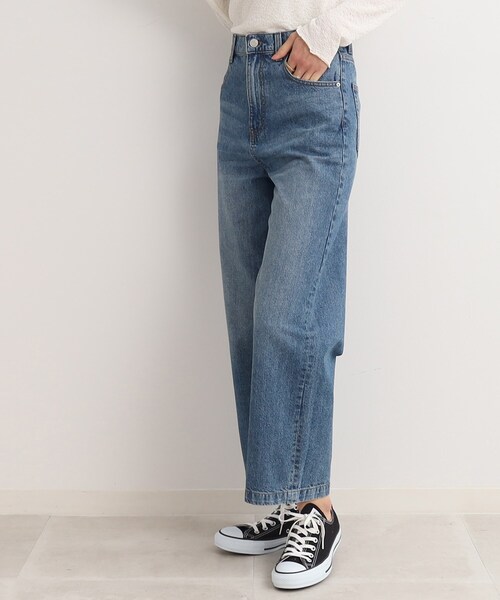 Cutie Blonde(キューティーブロンド)の「◆やわらかデニム【セットアップ可】ハイウエスト ワイドパンツ(デニムパンツ・レディース・ブルー/ダークネイビー・01/02/03)」の11枚目の写真