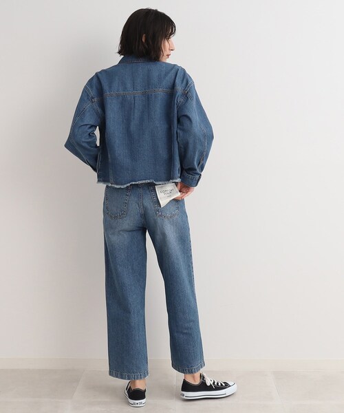 Cutie Blonde(キューティーブロンド)の「◆やわらかデニム【セットアップ可】ハイウエスト ワイドパンツ(デニムパンツ・レディース・ブルー/ダークネイビー・01/02/03)」の5枚目の写真