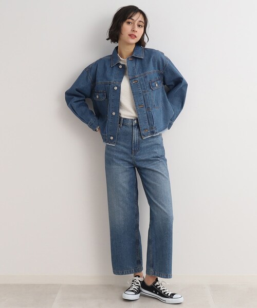 Cutie Blonde(キューティーブロンド)の「◆やわらかデニム【セットアップ可】ハイウエスト ワイドパンツ(デニムパンツ・レディース・ブルー/ダークネイビー・01/02/03)」の22枚目の写真