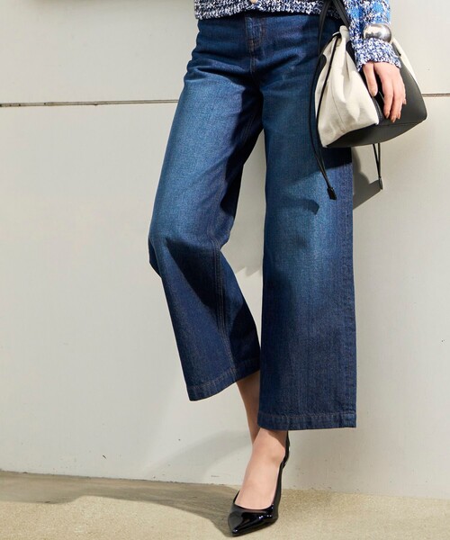 Cutie Blonde(キューティーブロンド)の「◆やわらかデニム【セットアップ可】ハイウエスト ワイドパンツ(デニムパンツ・レディース・ブルー/ダークネイビー・01/02/03)」の12枚目の写真