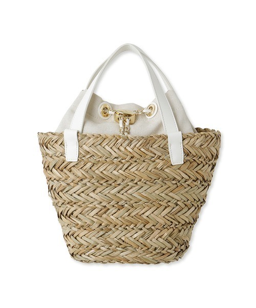 SNIDEL(スナイデル)の「チェーンポイントグラスバッグS(かごバッグ・レディース・ホワイト/ブラック/レッド・FREE)」の13枚目の写真