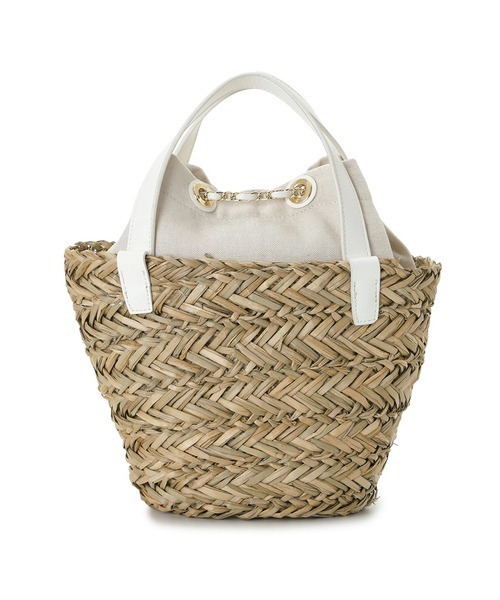 SNIDEL(スナイデル)の「チェーンポイントグラスバッグS(かごバッグ・レディース・ホワイト/ブラック/レッド・FREE)」の8枚目の写真