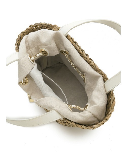 SNIDEL(スナイデル)の「チェーンポイントグラスバッグS(かごバッグ・レディース・ホワイト/ブラック/レッド・FREE)」の16枚目の写真