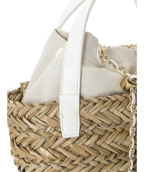 SNIDEL(スナイデル)の「チェーンポイントグラスバッグS(かごバッグ・レディース・ホワイト/ブラック/レッド・FREE)」の6枚目の写真