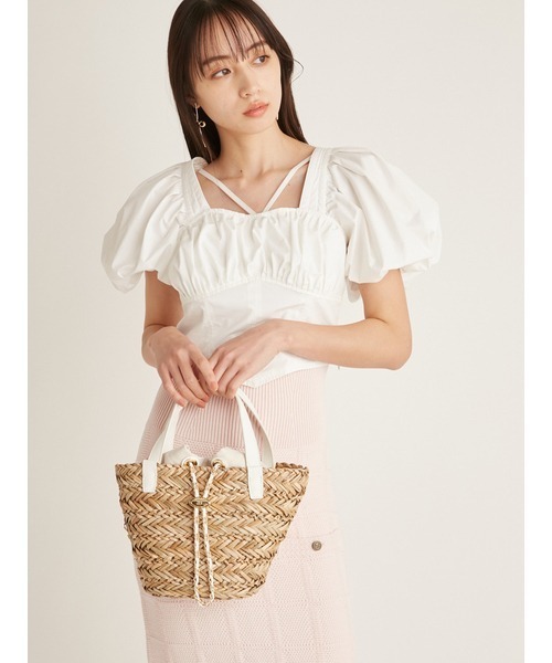 SNIDEL(スナイデル)の「チェーンポイントグラスバッグS(かごバッグ・レディース・ホワイト/ブラック/レッド・FREE)」の12枚目の写真