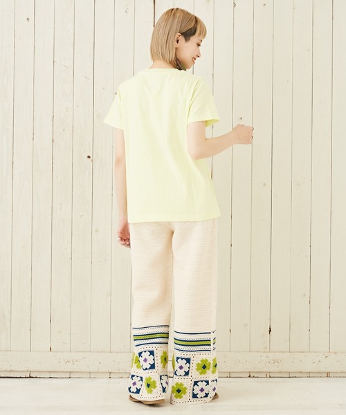 CUBE SUGAR(キューブシュガー)の「花柄モチーフニットギャザーパンツ(その他パンツ・レディース・ブラウン/ブラック/ナチュラル・M)」の8枚目の写真