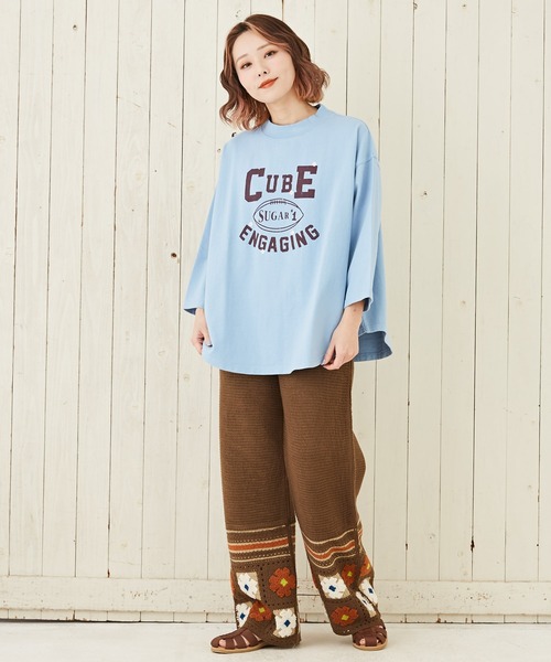 CUBE SUGAR(キューブシュガー)の「花柄モチーフニットギャザーパンツ(その他パンツ・レディース・ブラウン/ブラック/ナチュラル・M)」の17枚目の写真
