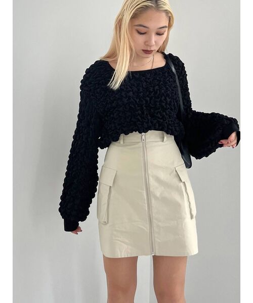 EMODA（エモダ）の「カーゴミニスカート（スカート・レディース・カーキ/ブラック/ベージュ・SMALL/MEDIUM）」の8枚目の写真