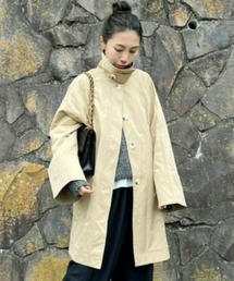 ECRIRE | 【yurieコラボ】スタンドカラーツイルポンチョコート(ステンカラーコート)