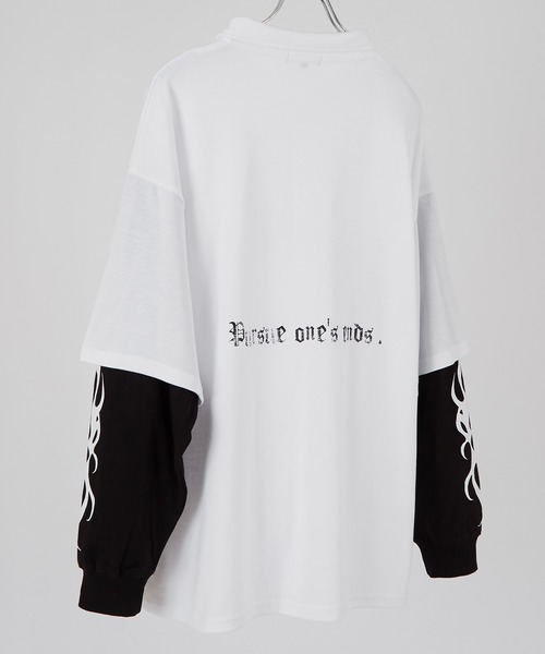 improves(インプローブス)の「ハーフジップ フェイクレイヤード ロンT(Tシャツ/カットソー・メンズ・ブラック系その他/ホワイト/ブラック/ホワイト系その他・LARGE/MEDIUM)」の6枚目の写真