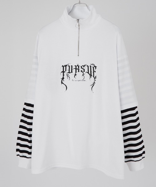 improves(インプローブス)の「ハーフジップ フェイクレイヤード ロンT(Tシャツ/カットソー・メンズ・ブラック系その他/ホワイト/ブラック/ホワイト系その他・LARGE/MEDIUM)」の7枚目の写真