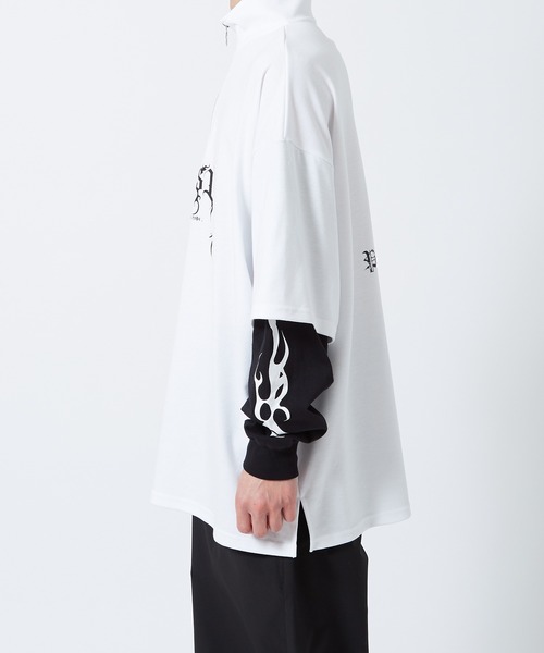 improves(インプローブス)の「ハーフジップ フェイクレイヤード ロンT(Tシャツ/カットソー・メンズ・ブラック系その他/ホワイト/ブラック/ホワイト系その他・LARGE/MEDIUM)」の14枚目の写真