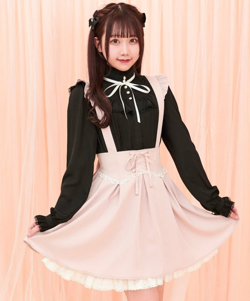 Secret Honey（シークレットハニー）の「レースヨークスタンドカラーブラウス（シャツ/ブラウス・レディース・ブラック/オフホワイト・MEDIUM）」の5枚目の写真