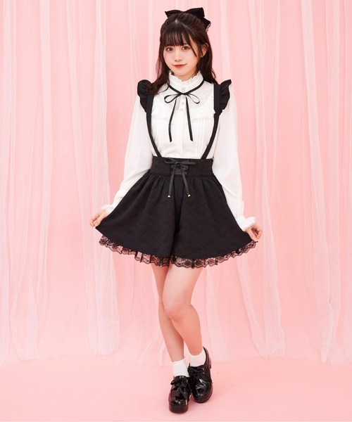 Secret Honey（シークレットハニー）の「レースヨークスタンドカラーブラウス（シャツ/ブラウス・レディース・ブラック/オフホワイト・MEDIUM）」の11枚目の写真