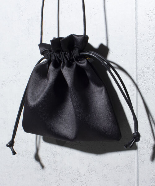 GLOSTER（グロスター）の「【GLOSTER/グロスター】巾着ショルダーバッグ ドローストリングバッグ（ショルダーバッグ・メンズ・サックスブルー/ブラック系その他/ブラック・FREE）」の15枚目の写真