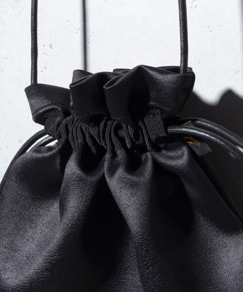 GLOSTER（グロスター）の「【GLOSTER/グロスター】巾着ショルダーバッグ ドローストリングバッグ（ショルダーバッグ・メンズ・サックスブルー/ブラック系その他/ブラック・FREE）」の14枚目の写真