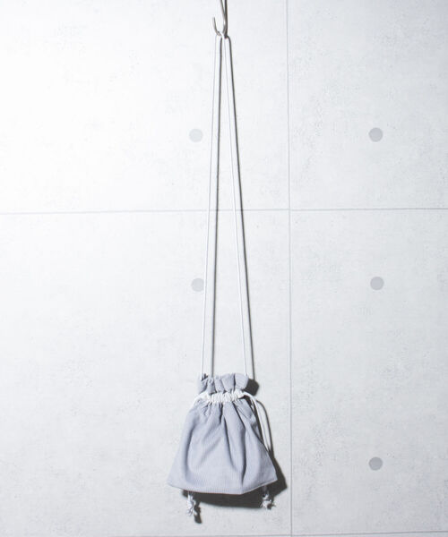 GLOSTER（グロスター）の「【GLOSTER/グロスター】巾着ショルダーバッグ ドローストリングバッグ（ショルダーバッグ・メンズ・サックスブルー/ブラック系その他/ブラック・FREE）」の10枚目の写真