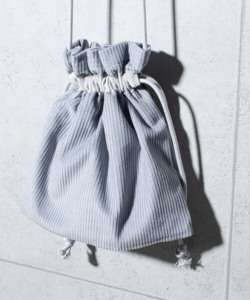 GLOSTER（グロスター）の「【GLOSTER/グロスター】巾着ショルダーバッグ ドローストリングバッグ（ショルダーバッグ・メンズ・サックスブルー/ブラック系その他/ブラック・FREE）」の9枚目の写真