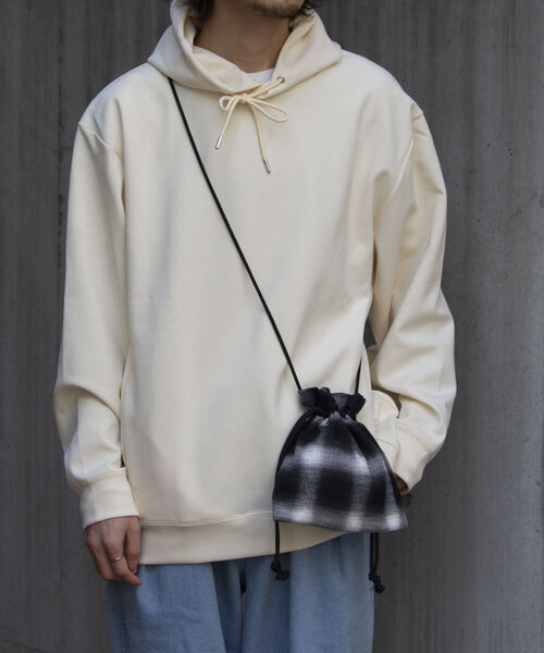 GLOSTER（グロスター）の「【GLOSTER/グロスター】巾着ショルダーバッグ ドローストリングバッグ（ショルダーバッグ・メンズ・サックスブルー/ブラック系その他/ブラック・FREE）」の22枚目の写真