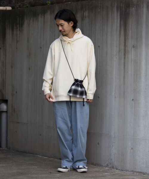 GLOSTER（グロスター）の「【GLOSTER/グロスター】巾着ショルダーバッグ ドローストリングバッグ（ショルダーバッグ・メンズ・サックスブルー/ブラック系その他/ブラック・FREE）」の21枚目の写真