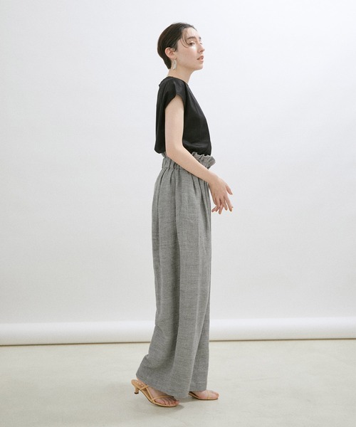 sana（サナ）の「【Sana（サナ）】【セットアップ対応】Wrap slacks（スラックス・レディース・キナリ/チャコールグレー・FREE）」の8枚目の写真