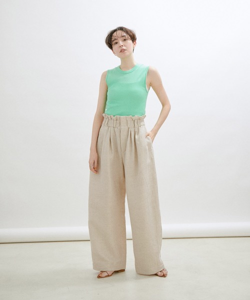 sana（サナ）の「【Sana（サナ）】【セットアップ対応】Wrap slacks（スラックス・レディース・キナリ/チャコールグレー・FREE）」の11枚目の写真