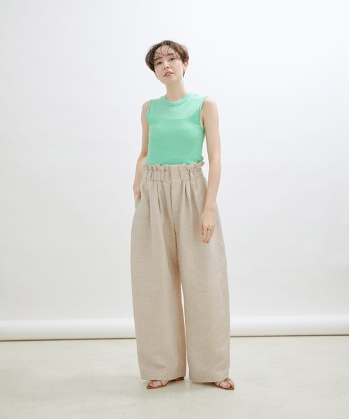 sana（サナ）の「【Sana（サナ）】【セットアップ対応】Wrap slacks（スラックス・レディース・キナリ/チャコールグレー・FREE）」の12枚目の写真