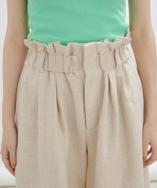 sana（サナ）の「【Sana（サナ）】【セットアップ対応】Wrap slacks（スラックス・レディース・キナリ/チャコールグレー・FREE）」の18枚目の写真