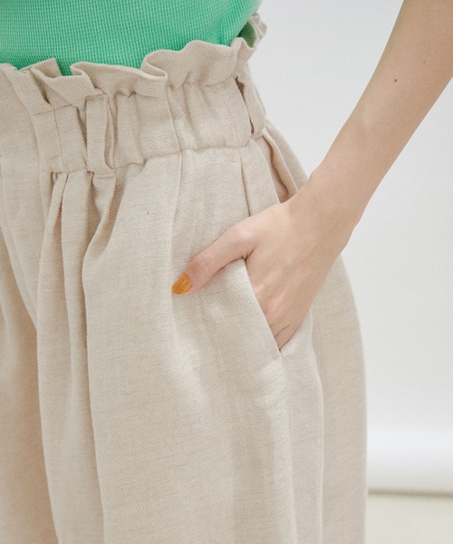 sana（サナ）の「【Sana（サナ）】【セットアップ対応】Wrap slacks（スラックス・レディース・キナリ/チャコールグレー・FREE）」の19枚目の写真